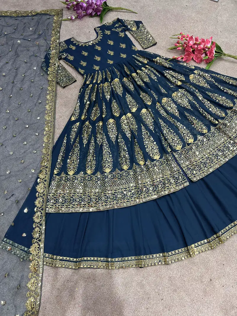 Sr 1506 Embroidery Indo Western Lehenga Choli Suppliers in India